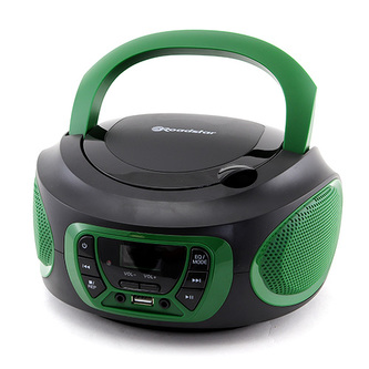 Přehrávač Roadstar, CDR-365U/GReen, přenosný, CD/MP3, rádio PLL, USB, AUX IN, CD, displej, výstup na sluchátka, 2x2 W