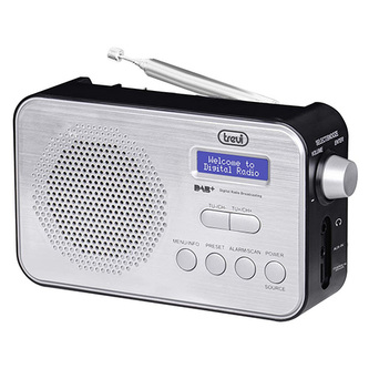 Rádio Trevi, DAB 7F92 R BK, přenosné, DAB+, FM, alarm, TFT displej, AUX-IN, 230 V, baterie