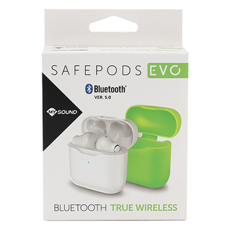 497418 SAFE PODS EVO GR Sluchátka BT 5.0, 497418 GR SAFE PODS EVO, bezdrátová, Bluetooth 5.0, True Buds, nabíjecí základna