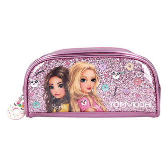 Jednoduchý penál Top Model, Hayden a Candy, růžový s třpytkami