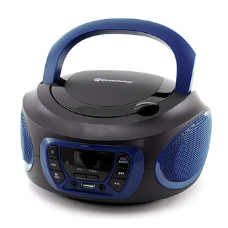 Přehrávač Roadstar, CDR-365U/BLue, přenosný, CD/MP3, rádio PLL, USB, AUX IN, CD, displej, výstup na sluchátka, 2x2 W