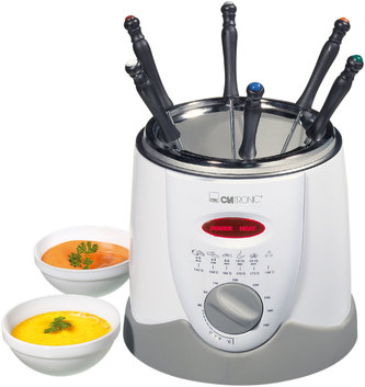 Fritéza Clatronic, FFR 2916, mini, fondue, termostat, 1 l, 6 vidliček, pach filtr, 900 W