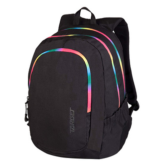 Studentský batoh Target, Barva černá, duhový zip