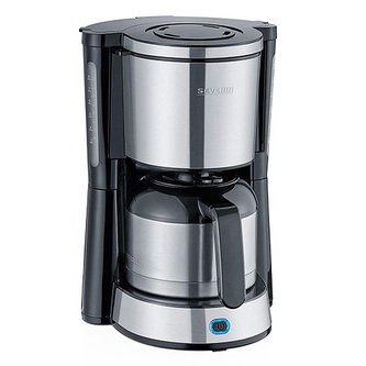 Kávovar Severin, KA 4846, TYPE, lakovaná nerez ocel, uzávěr proti kapání, výklopný filtr 1x4 s vyjímatelnou vložkou, ukazatel hladiny vody, automatické vypnutí, 10 šálků, termokonvice, 1000 W