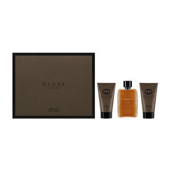 Dárková sada Gucci, Gucci Guilty Absolute, dárková sada, 90 ml EDP, 50 ml ASB, 150 ml SG
