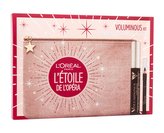 L´Oréal Paris Voluminous řasenka Voluminous 7,5 ml + tužka na oči Superliner Le Khol 0,8 g 101 Midnight Black + kosmetická taštička