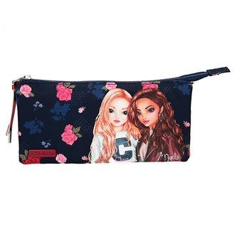 Školní penál taštička Top Model, Christy a Nyela, tmavě modrý, růže