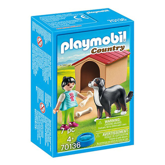 Švýcarský salašnický pes v boudě Playmobil, Statek, 7 dílků