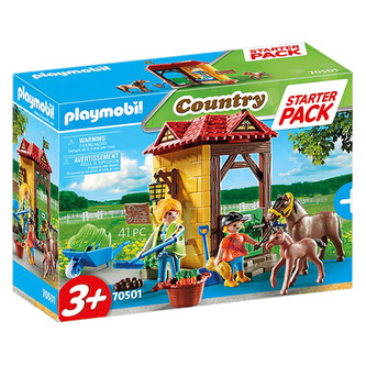 Starter Pack koňská stáj Playmobil, Jezdecký dvůr, 41 dílků