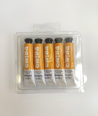 Temperová barva PRIMO, 12ml, 5ks, okrová, tuba