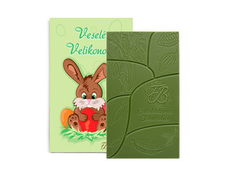 Čokoládovna Troubelice Bílá čokoláda se spirulinou - Velikonoční zajíc 40% 45 g