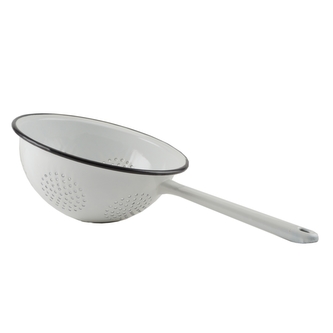 Cedník smalt ¤20cm s ručkou bílý