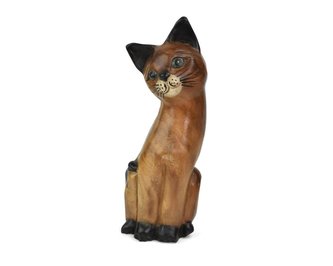 Dřevěná dekorace Kočka - pohled doleva 30 cm