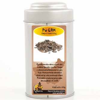 Čínský tmavý čaj Pu Erh - 75 g dóza