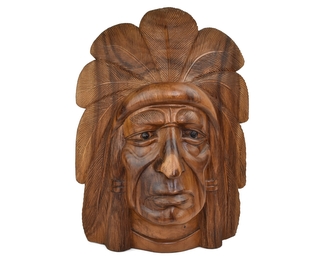 Dřevěná maska Indiánský náčelník 55 cm var. A