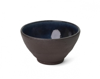 Keramická miska menší hnědá, modré dno