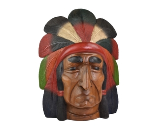Dřevěná maska Indiánský náčelník 54 cm var. D