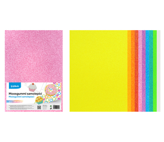 MOOSGUMMI A4  mix GLITR PASTEL samolepící LUMA, 10ks