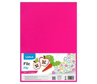 Filc A4 růžový LUMA, 10ks