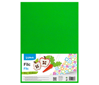 Filc A4 zelený LUMA, 10ks