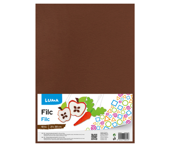 Filc A4 hnědý LUMA, 10ks