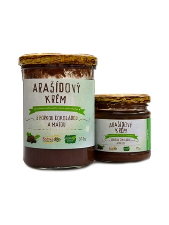 Božské oříšky - Arašídový kr. s hořkou čok a mátou 390+190 Božské oříšky - Arašídový kr. s hořkou čok a mátou 390+190