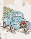 Malování podle čísel - VÁNOČNÍ AUTO (HALEY BUSH) - 80x100 cm, vypnuté plátno na rám