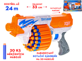 Pistole 33cm se zásobníkem pěnových nábojů 20ks 8+ v krabičce