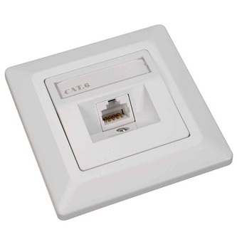 Solarix Eth.Zás. CAT6 STP 1 x RJ45 pod omítku bílá  SX9-1-6-STP-WH