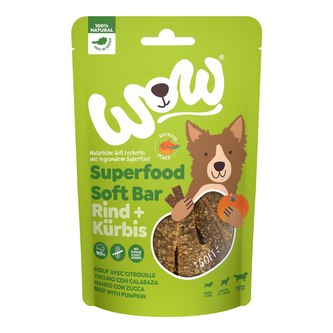 WOW pamlsky Hovězí s dýní Superfood měkké proužky 150g
