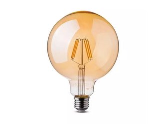 Žárovka LED E27  6W G125 bílá teplá V-TAC VT-1956 Filament Amber