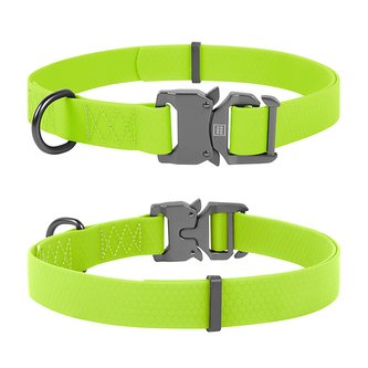 Obojek voděodolný Waudog Collartex Fastex limetkově zelený (43-70cm/4cm)