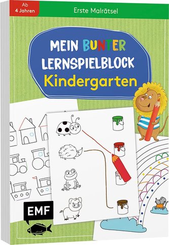 Mein bunter Lernspielblock - Kindergarten: Erste Malrätsel