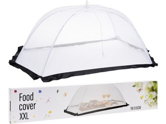 kryt na potraviny skládací XXL 116x65cm silon+kov BÍ/ČER