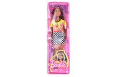 Barbie Modelka - ohnivé tričko a kostkovaná sukně HBV13