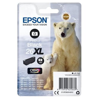 Epson inkoustová náplň/ T2631/ Singlepack 26XL Claria Premium Ink/ Foto Černá