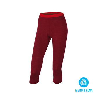Merino termoprádlo Dámské 3/4 kalhoty tm. cihlová - M