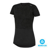 Merino termoprádlo Dámské triko s krátkým rukávem černá - L