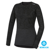 Merino termoprádlo Dámské triko s dlouhým rukávem černá - S