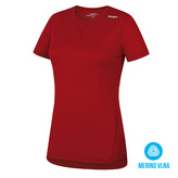 Merino termoprádlo Triko krátké dámské červená - L