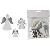 Anděl bílo-stříbrný 12 ks D1813