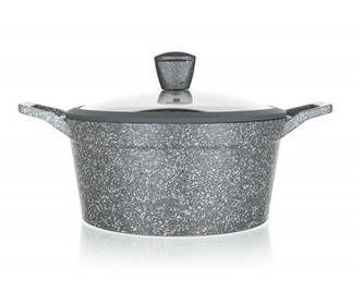 BANQUET Kastrol s nepřílnavým povrchem GRANITE 24 cm, stříkané dno, poklice