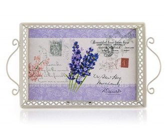 Podnos plechový LAVENDER 41 x 23 x 4,5/9 cm