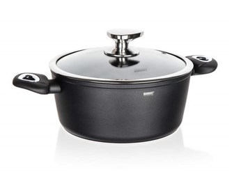 BANQUET Kastrol s nepřilnavým povrchem Matte Dark Grey 24 x 10,4 cm, s poklicí