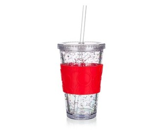 BANQUET Kelímek s chladící vložkou DOUBLE 450 ml, červený