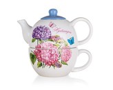 BANQUET Konvička keramická se šálkem HYDRANGEA
