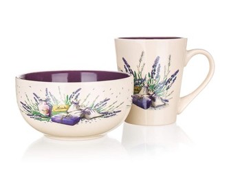 BANQUET Sada snídaňová - hrnek a miska LAVENDER, 2 ks, OK