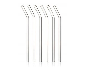 SIMAX Sada skleněných brček 23 cm, 6 ks, s čistícím kartáčkem