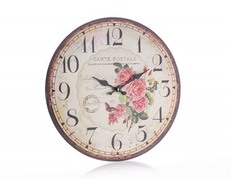 HOME DECOR Hodiny nástěnné CARTE POSTALE 34 cm