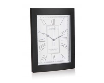 HOME DECOR Hodiny nástěnné 21,5 x 29 x 5,5 cm, černé